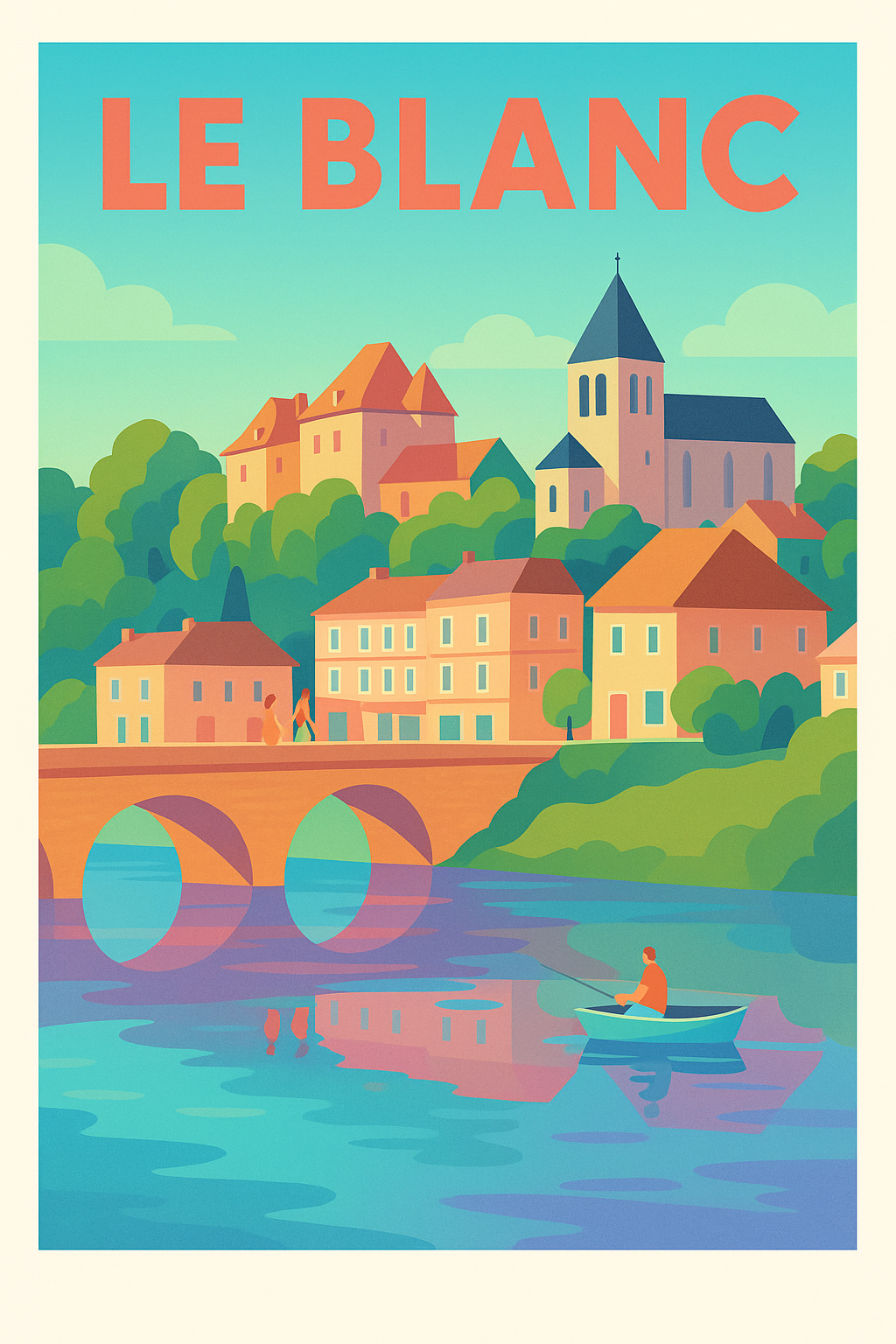 Affiche de Le Blanc - Charme paisible au fil de l'eau