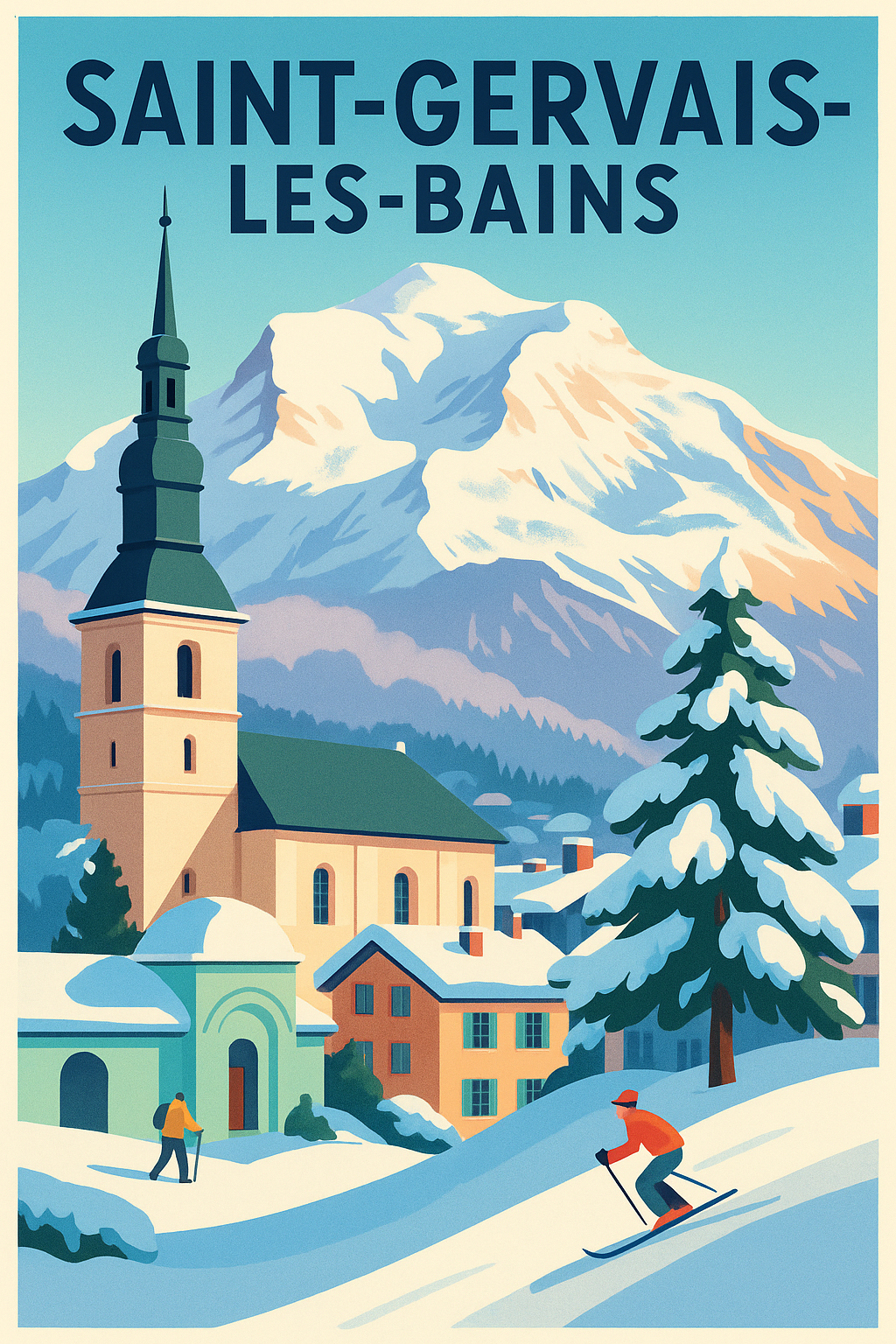 Affiche de Saint-Gervais-les-Bains - L'Esprit Montagnard en Hiver