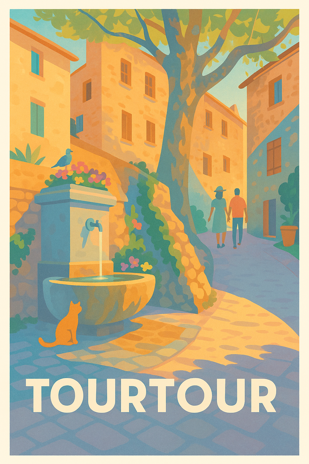 Affiche Tourtour — Charme provençal au cœur du village · poster d'art de Tourtour