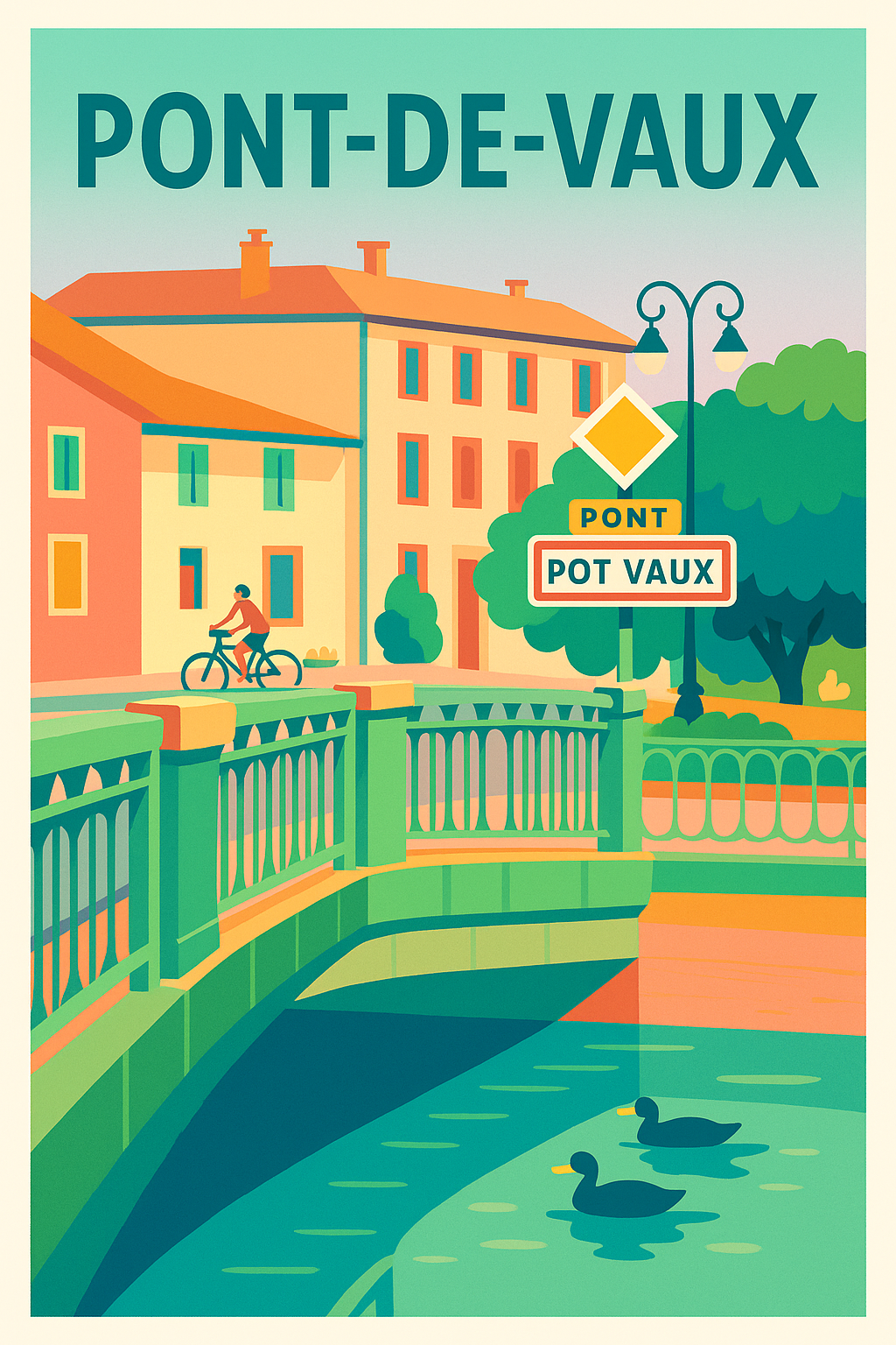 Affiche de Pont-de-Vaux - Charme paisible et couleurs éclatantes