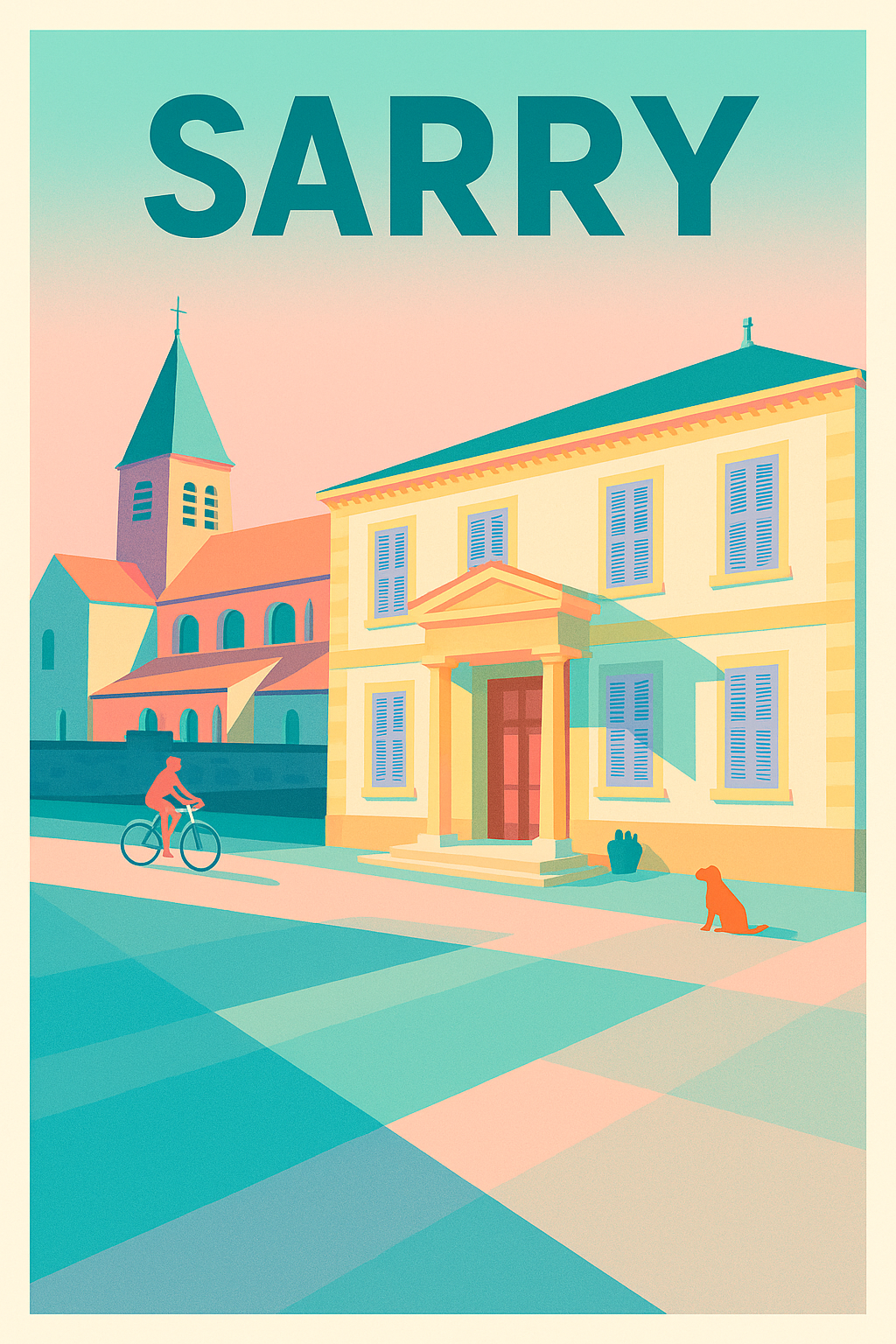 Affiche de Sarry - Charme paisible d'un village authentique