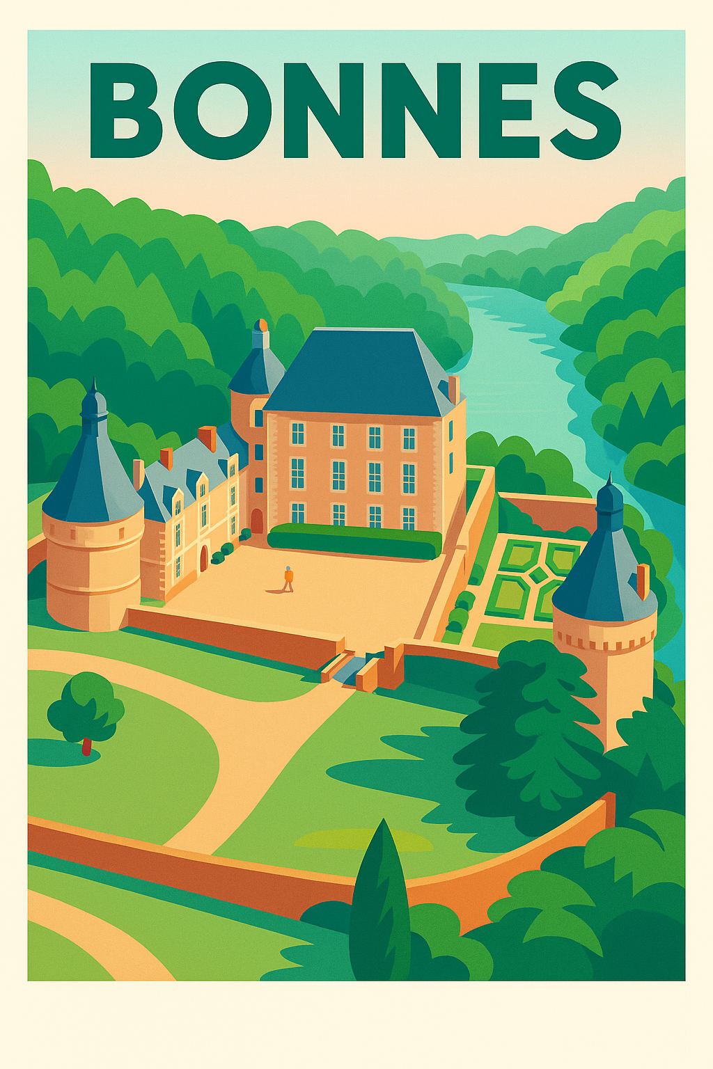 Affiche de Bonnes - Évasion au Château et Vallée Verdoyante