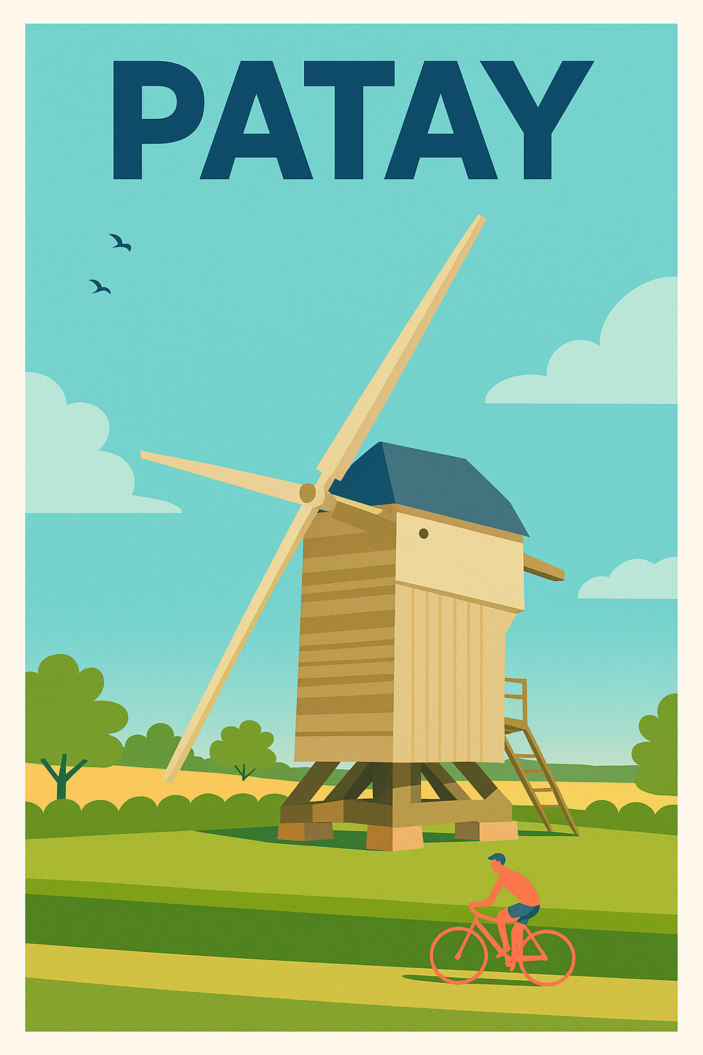 Affiche de Patay - Le moulin emblématique au cœur de la campagne