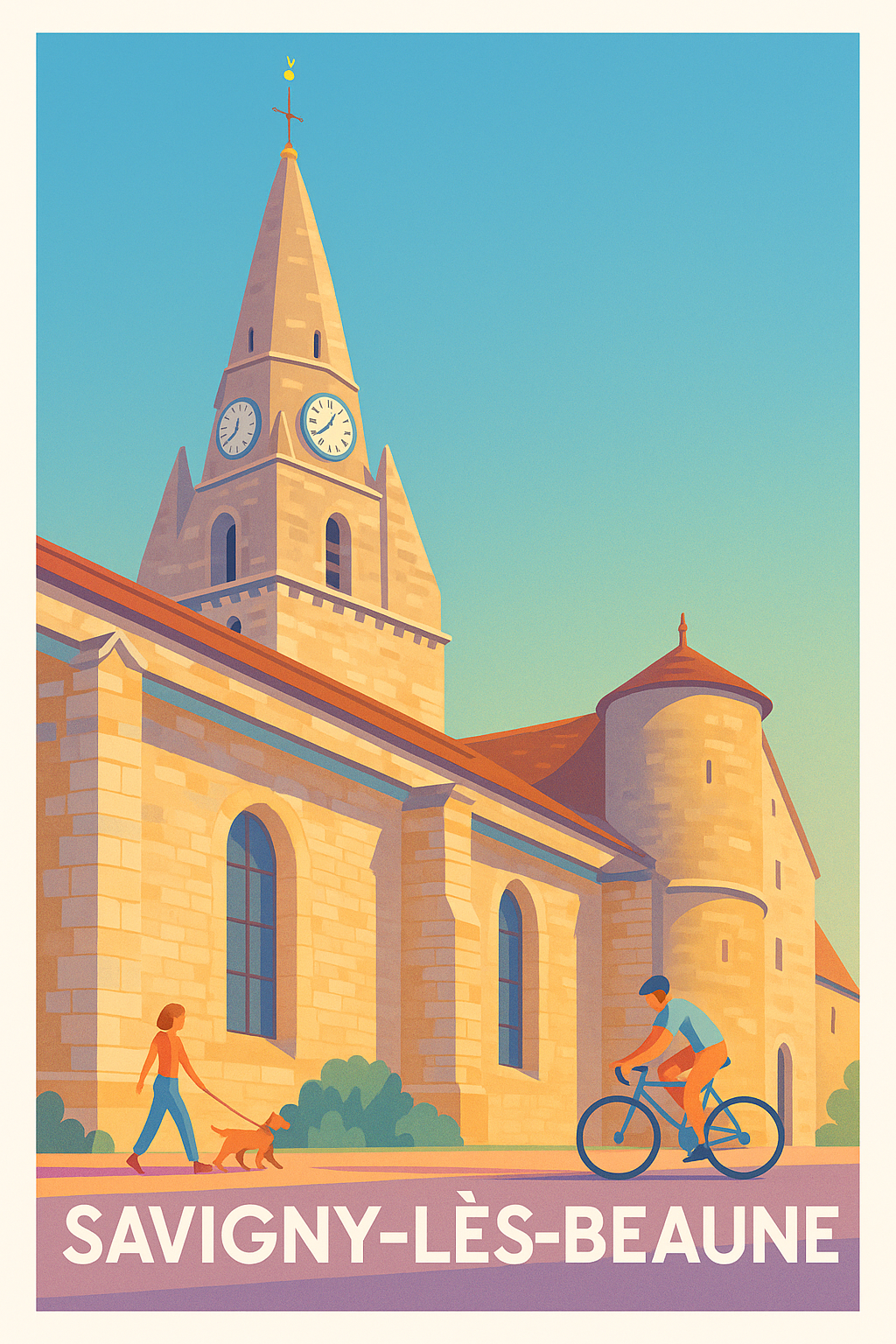 Affiche Savigny-lès-Beaune — Charme et douceur de vie en Bourgogne · poster d'art de Savigny-lès-Beaune