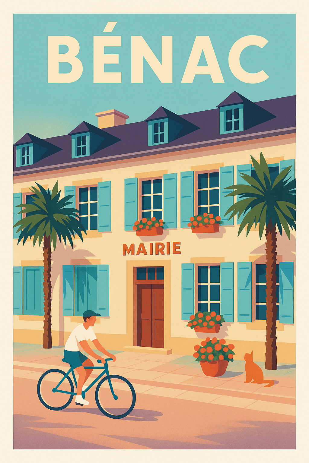 Affiche de Bénac - Charme et douceur d'une petite mairie ensoleillée