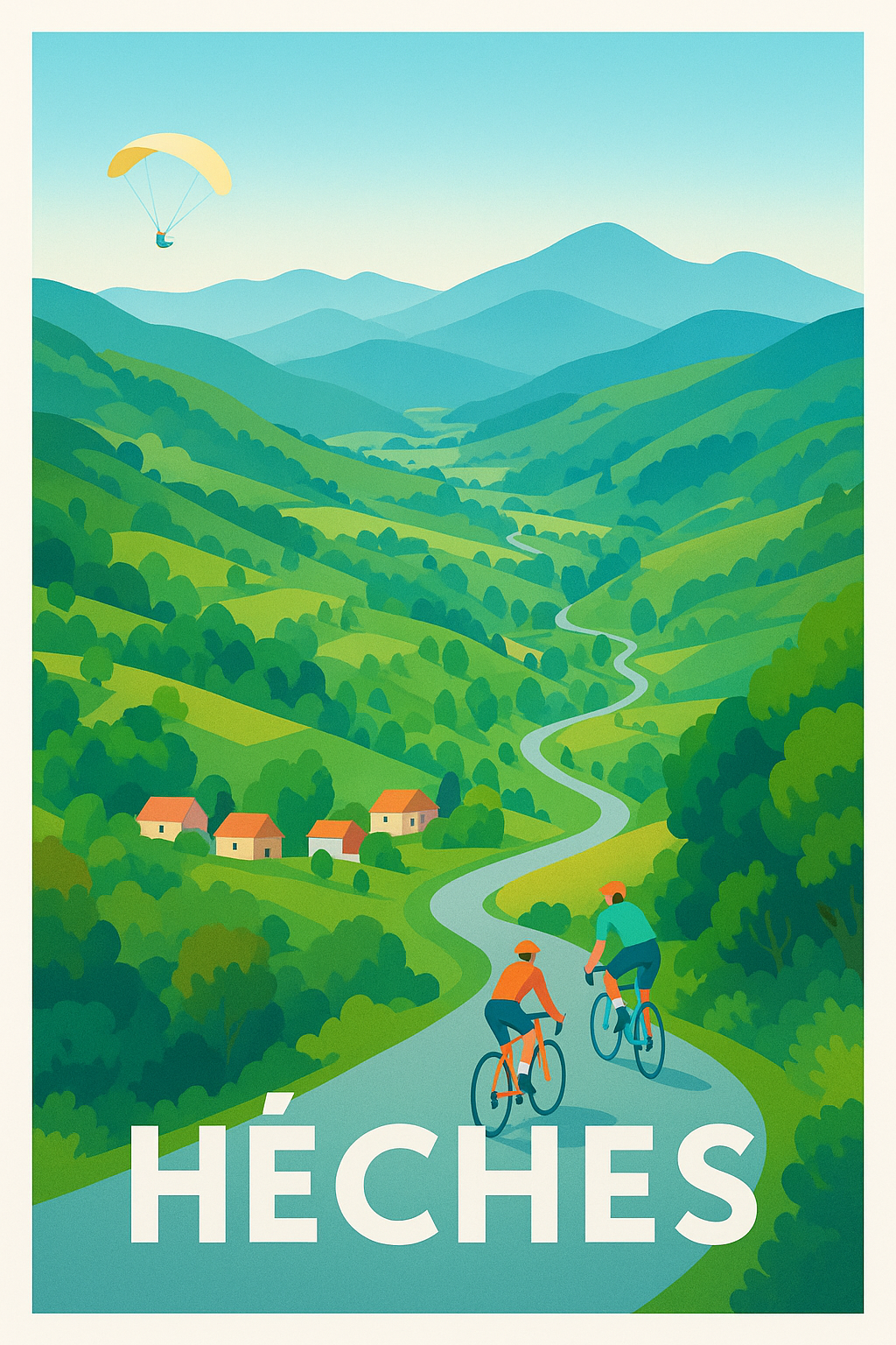 Affiche de Héches - Évasion et nature à vélo