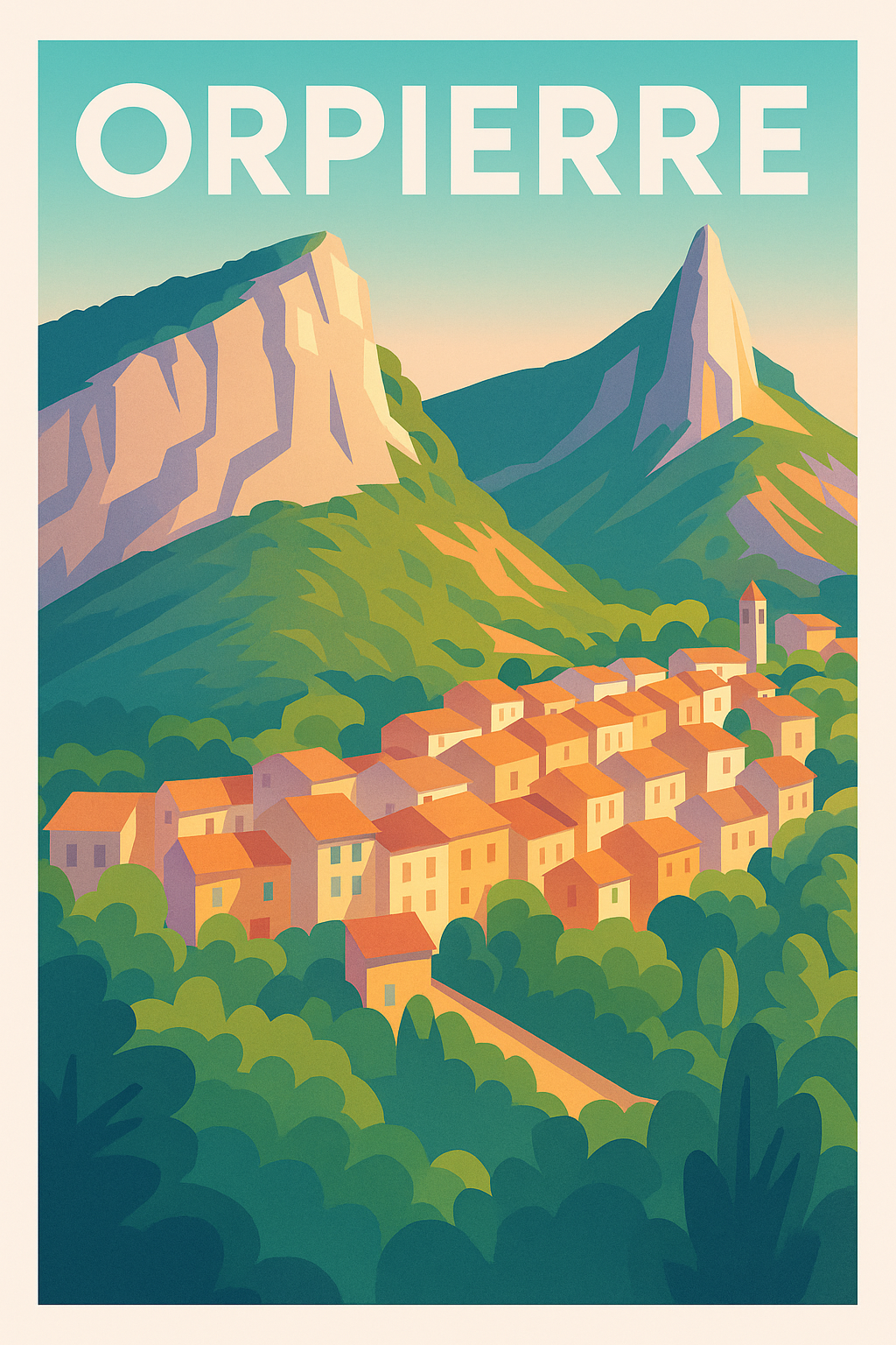 Affiche de Orpierre - Charme authentique de village et montagnes
