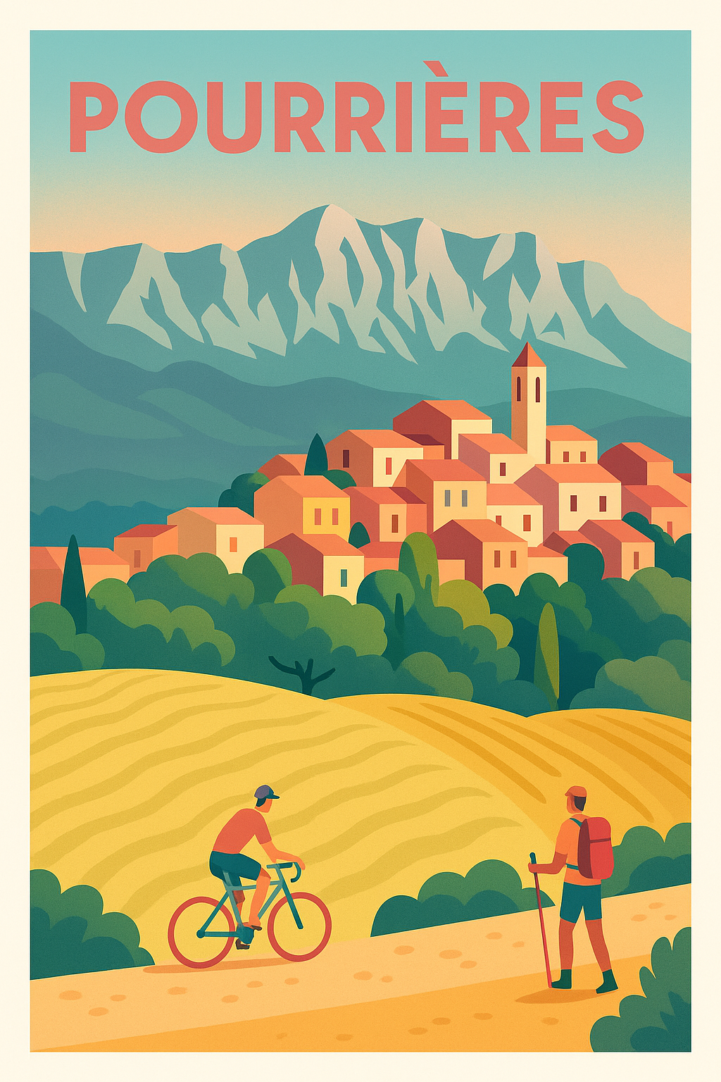 Affiche de Pourrières - Charme pittoresque entre nature et village