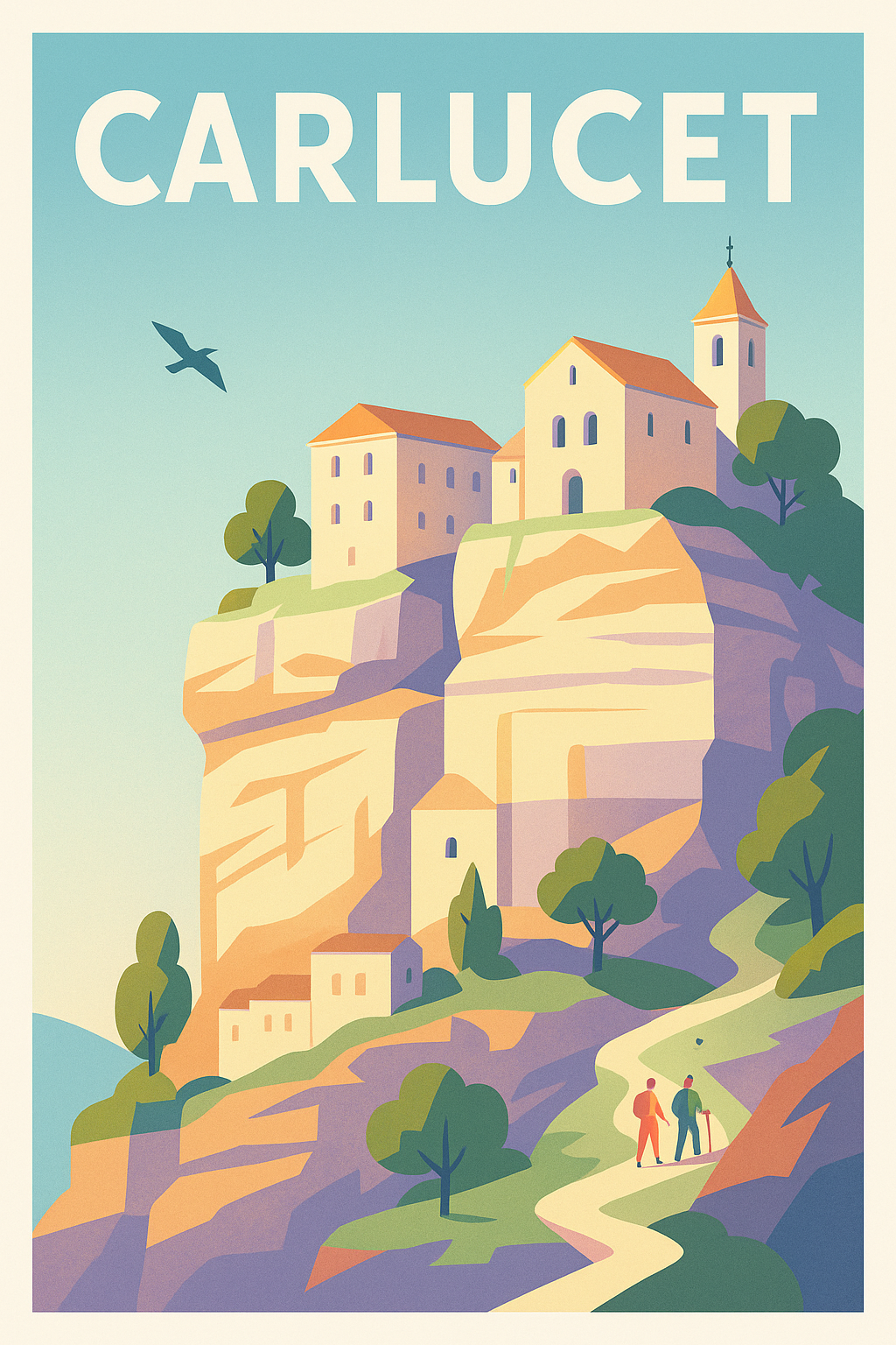Affiche Carlucet — Le charme intemporel du village perché · poster d'art de Carlucet