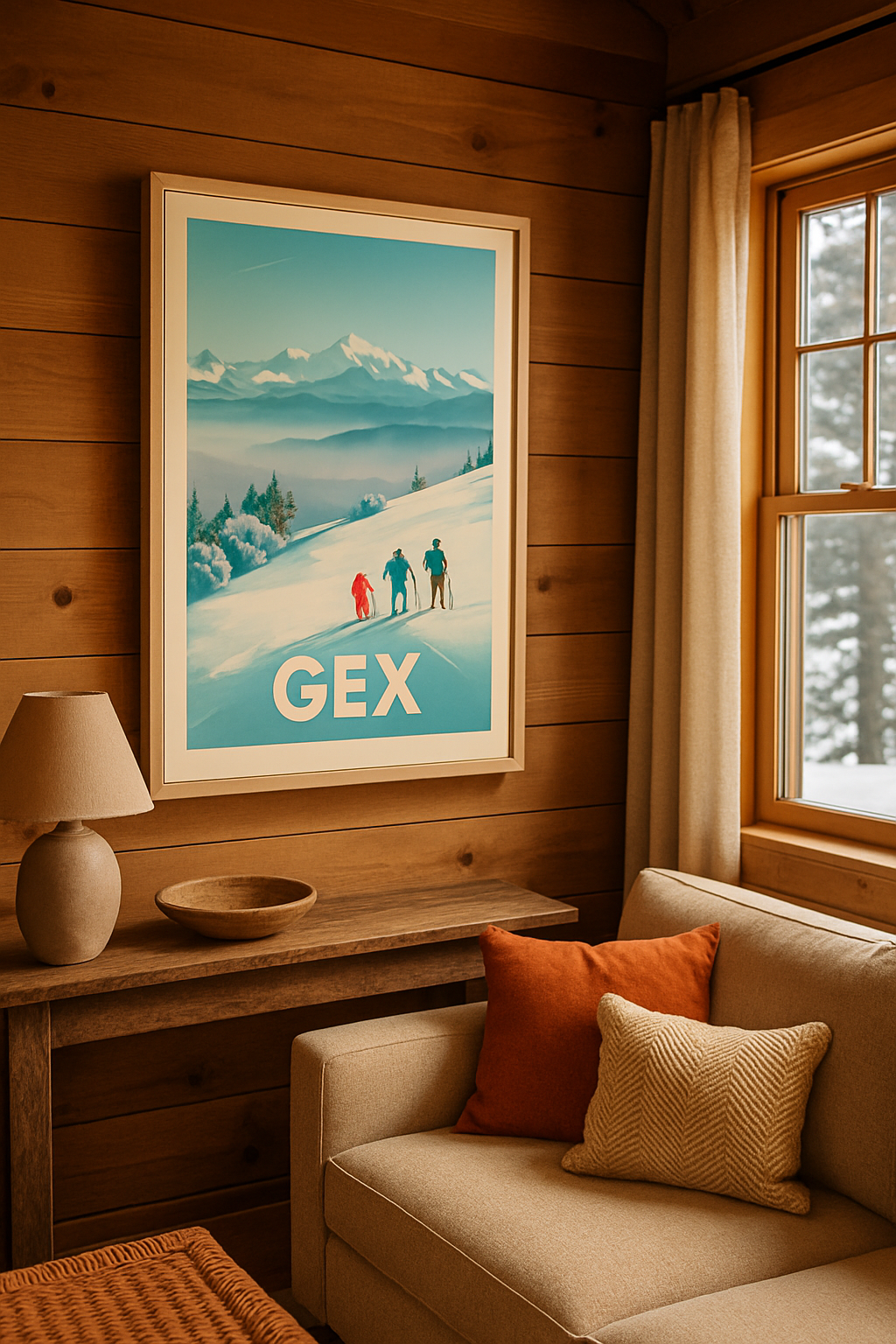 Affiche Gex — Évasion hivernale au cœur des montagnes · poster d'art de Gex