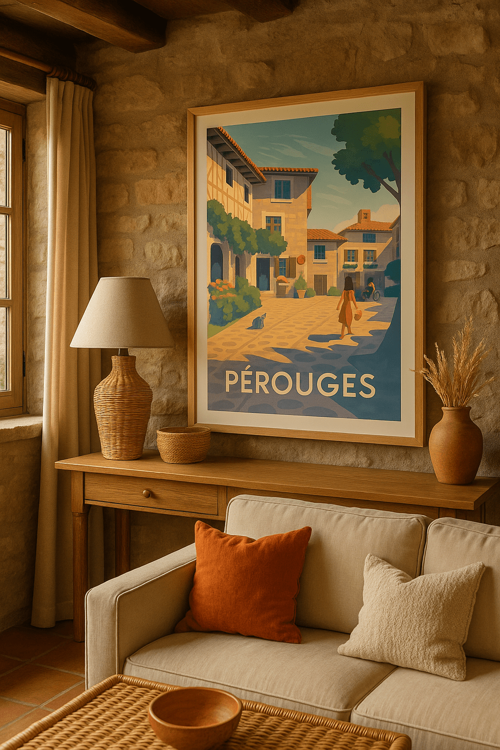 Affiche Pérouges — Charme médiéval et art de vivre · poster d'art de Pérouges