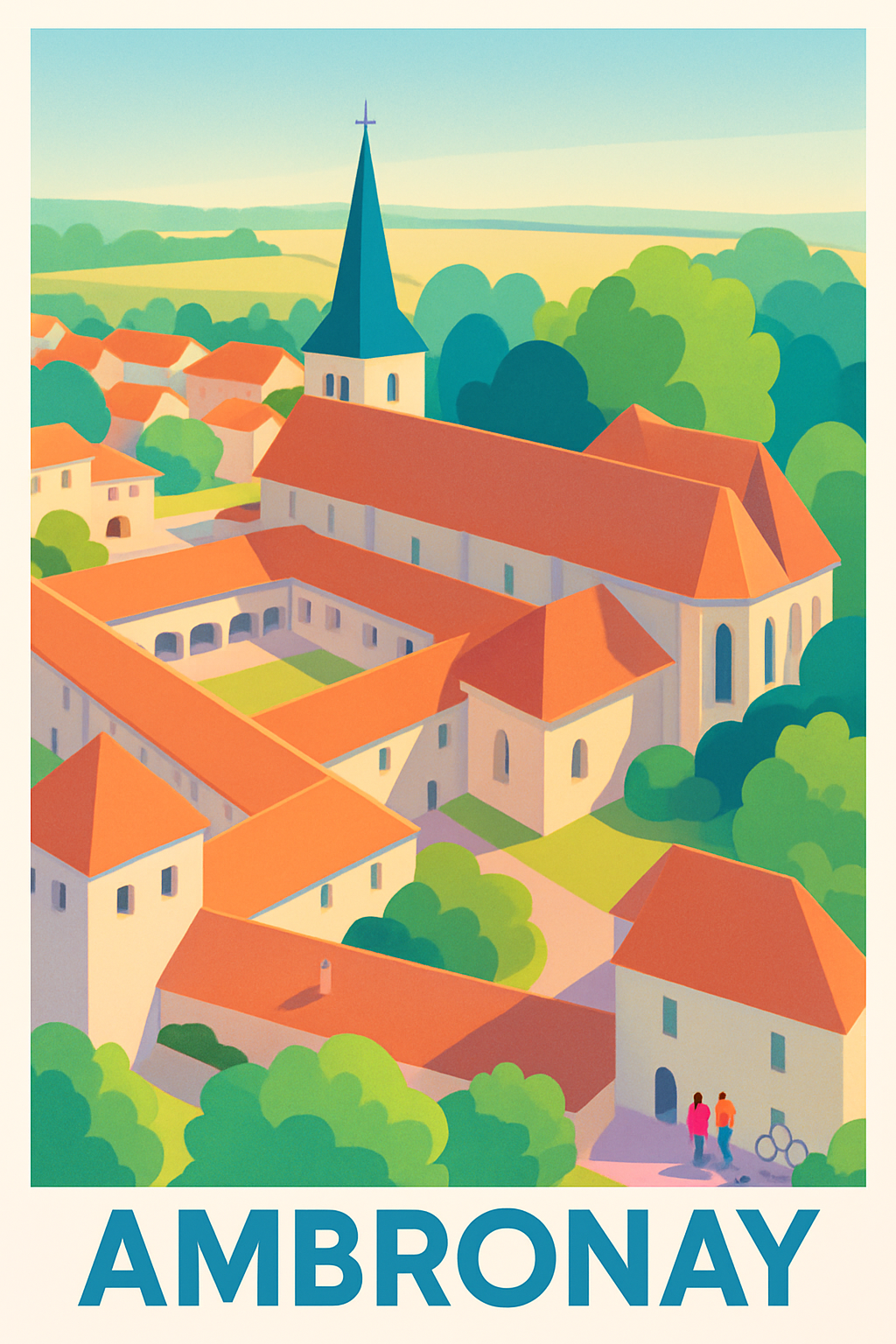 Ain France Pas de Cadre / 20 × 30cm Affiche de Ambronay - Charme et histoire au cœur de la nature