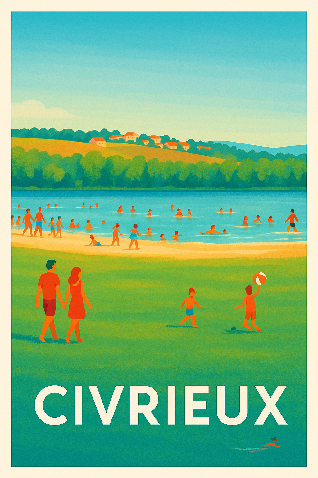 Ain France Pas de Cadre / 20 × 30cm Affiche de Civrieux - Évasion et détente au bord de l'eau