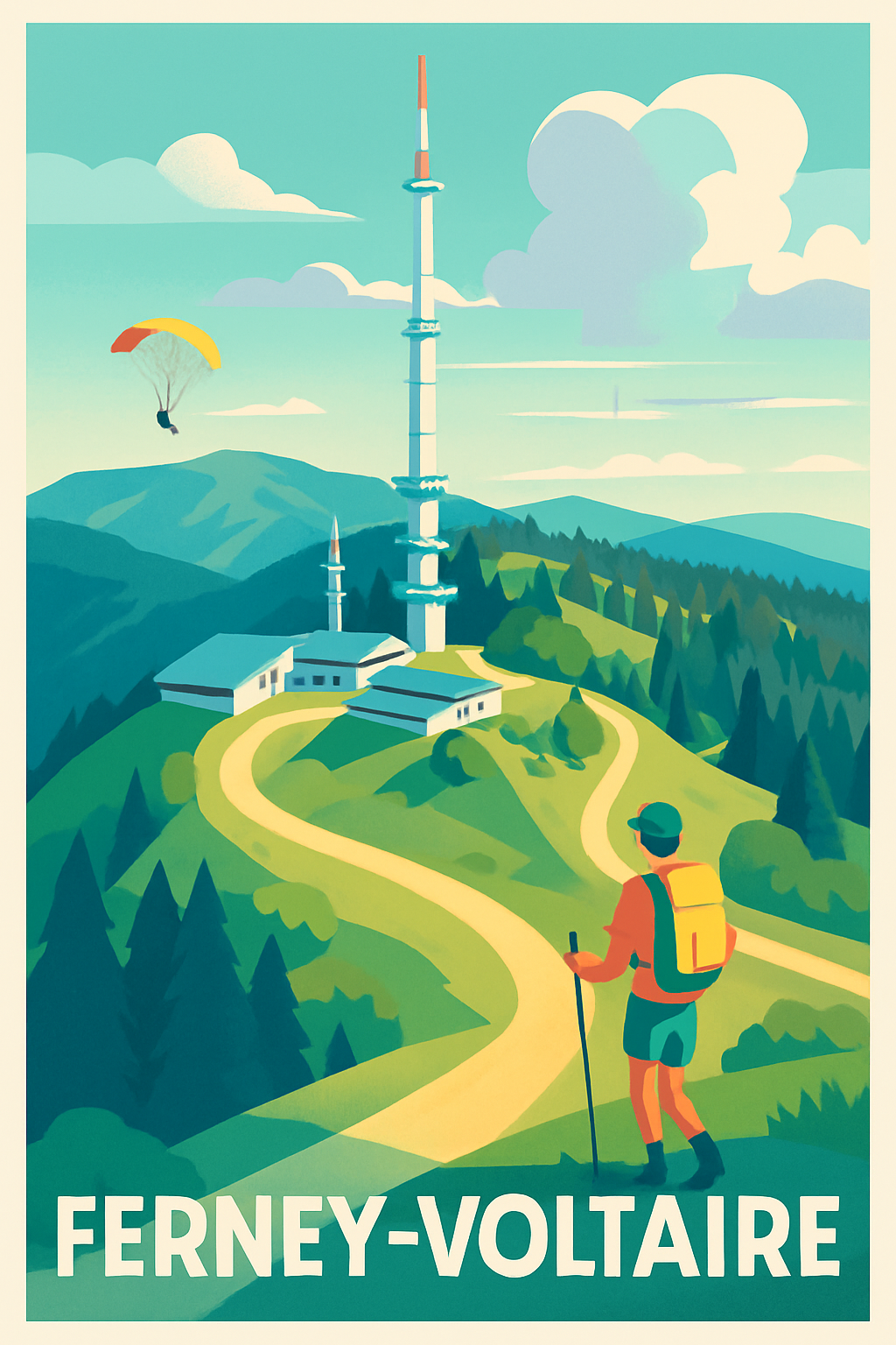 Affiche Ferney-Voltaire — Explorez les sommets et la nature · poster d'art de Ferney-Voltaire