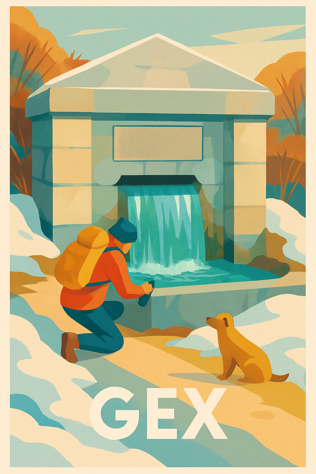 Ain France Pas de Cadre / 20 × 30cm Affiche de Gex - Escapade hivernale au cœur de la nature