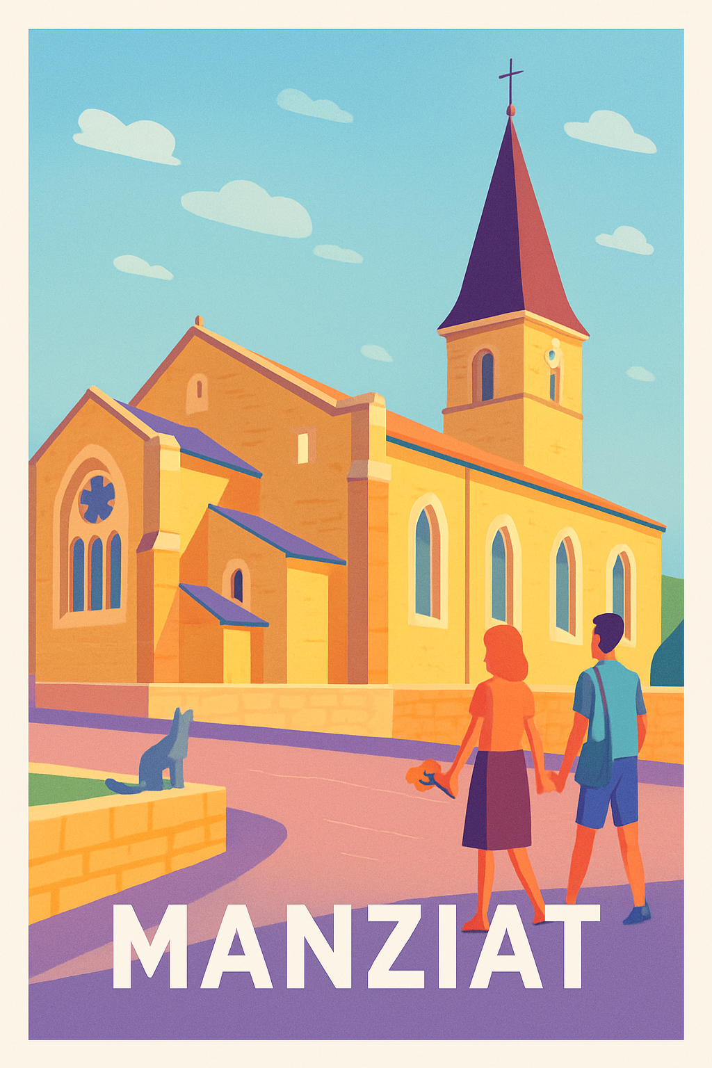 Ain France Pas de Cadre / 20 × 30cm Affiche de Manziat - Charme et Sérénité d'un Village Authentique