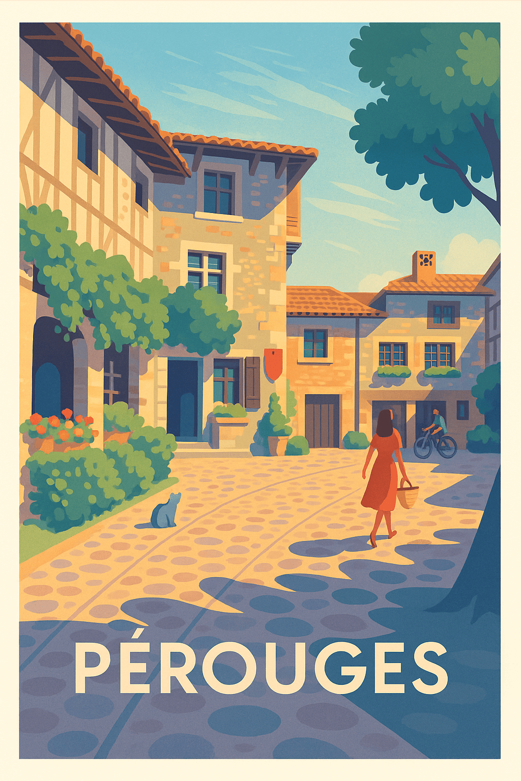 Ain France Pas de Cadre / 20 × 30cm Affiche de Pérouges - Charme médiéval et art de vivre