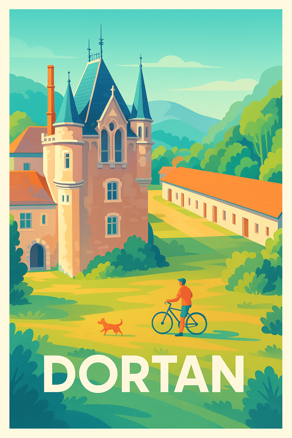 Affiche Dortan — Charme bucolique et architecture pittoresque · poster d'art de Dortan
