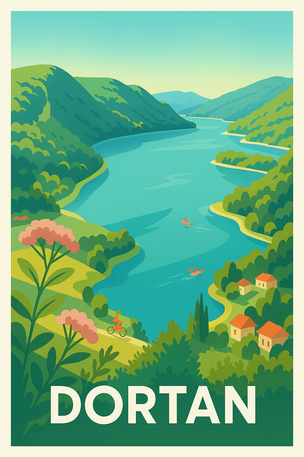 Affiche Dortan — Évasion nature au fil de l'eau · poster d'art de Dortan