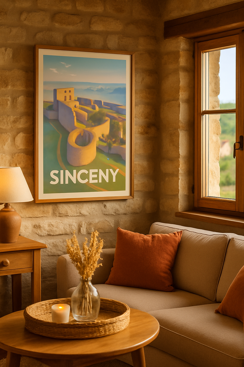 Aisne France Affiche de Sinceny - Voyage au cœur des ruines historiques