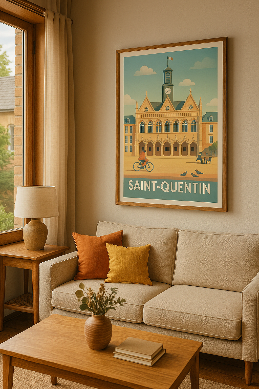 Affiche Saint-Quentin — Élégance et histoire en plein cœur · poster d'art de Saint-Quentin