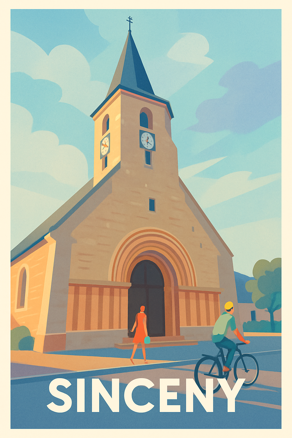 Aisne France Pas de Cadre / 20 × 30cm Affiche de Sinceny - Évasion douce au cœur du village