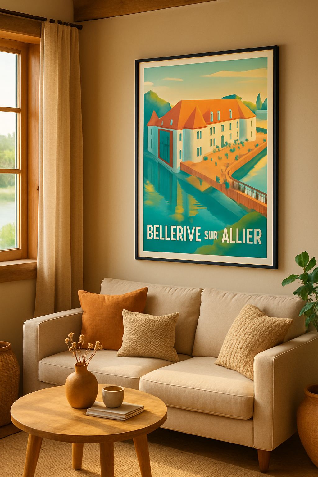Affiche Bellerive-sur-Allier — Charme et tranquillité au bord de l'eau · poster d'art de Bellerive-sur-Allier