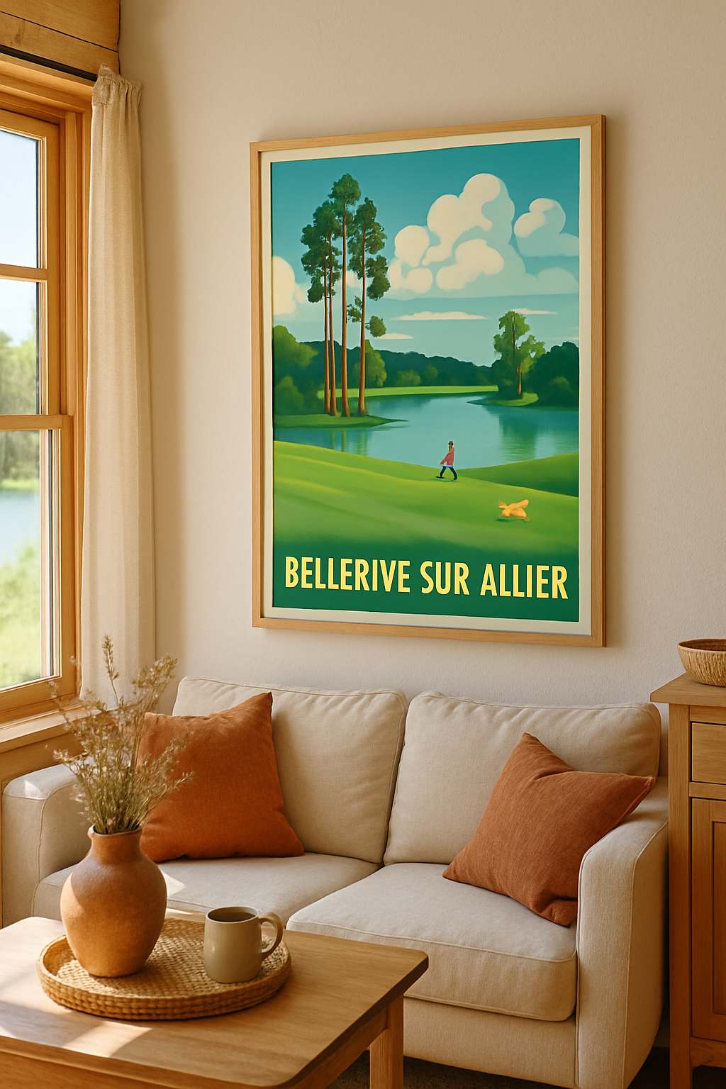 Affiche Bellerive-sur-Allier — Escapade nature au bord de l'eau · poster d'art de Bellerive-sur-Allier