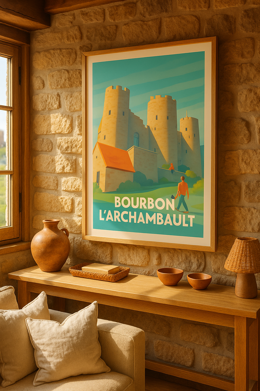 Allier France Affiche de Bourbon-L'Archambault - Promenade historique au Château