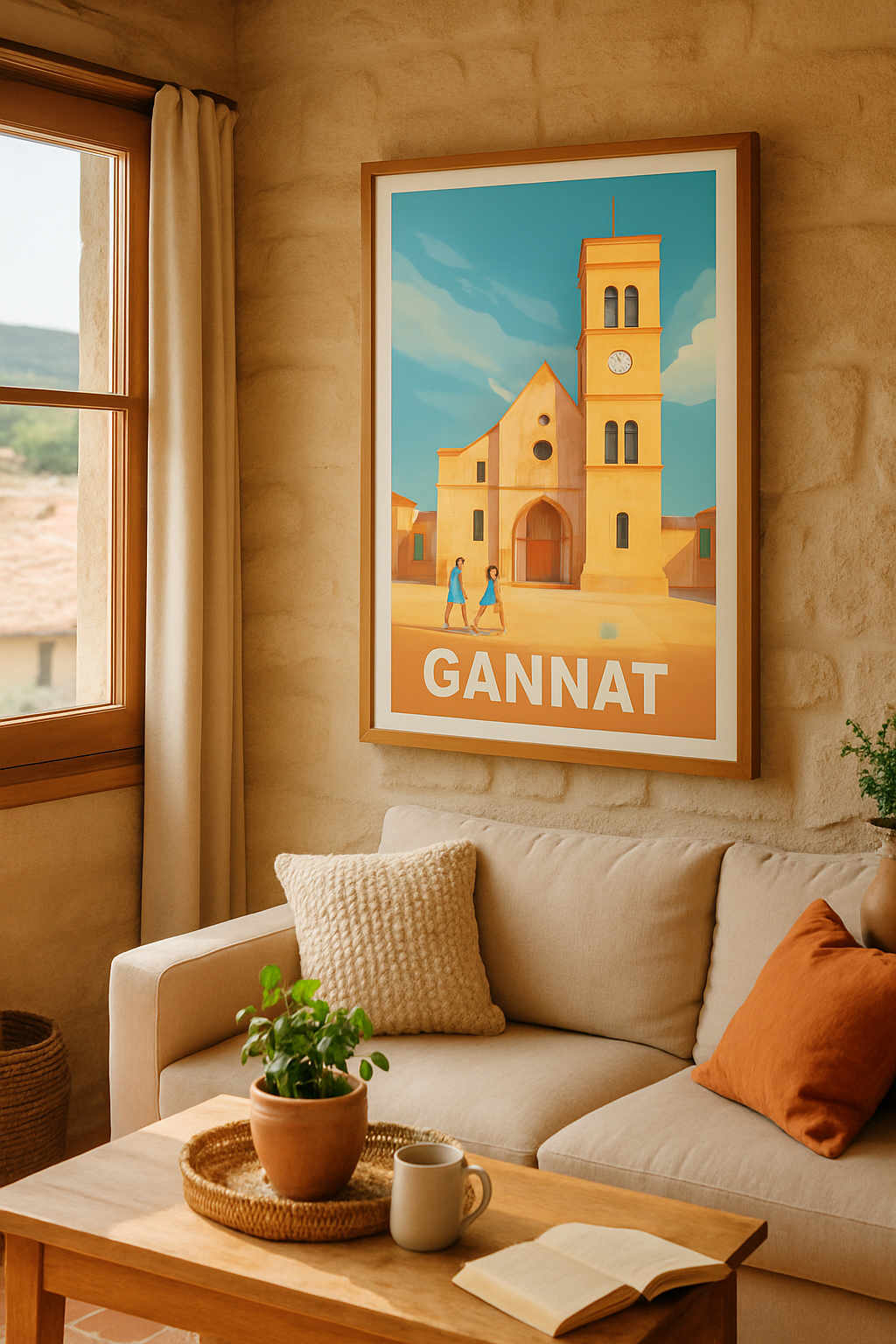 Allier France Affiche de Gannat - Charme Provençal et Lumière Méditerranéenne