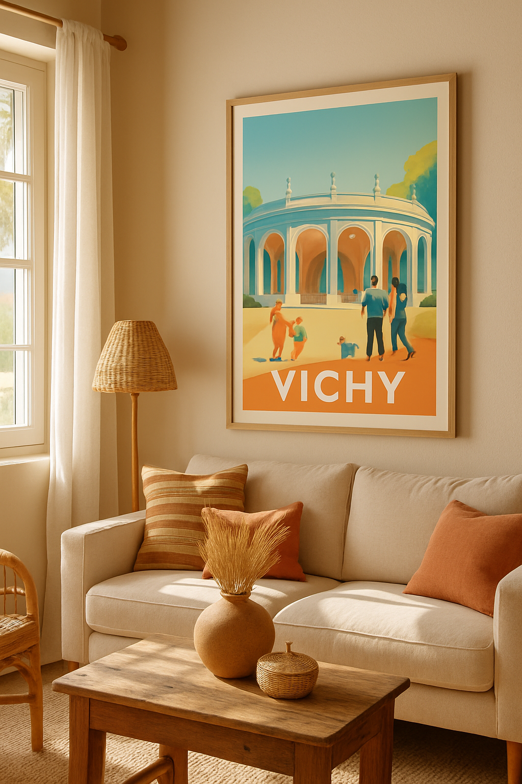 Allier France Affiche de Vichy - Élégance et sérénité au cœur des thermes