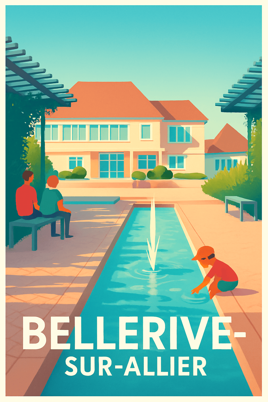 Allier France Pas de Cadre / 20 × 30cm Affiche de Bellerive-sur-Allier - Sérénité au bord de l'eau