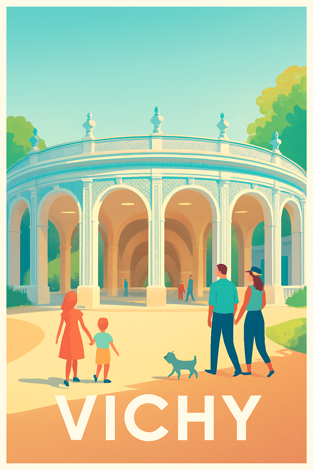 Allier France Pas de Cadre / 20 × 30cm Affiche de Vichy - Élégance et sérénité au cœur des thermes