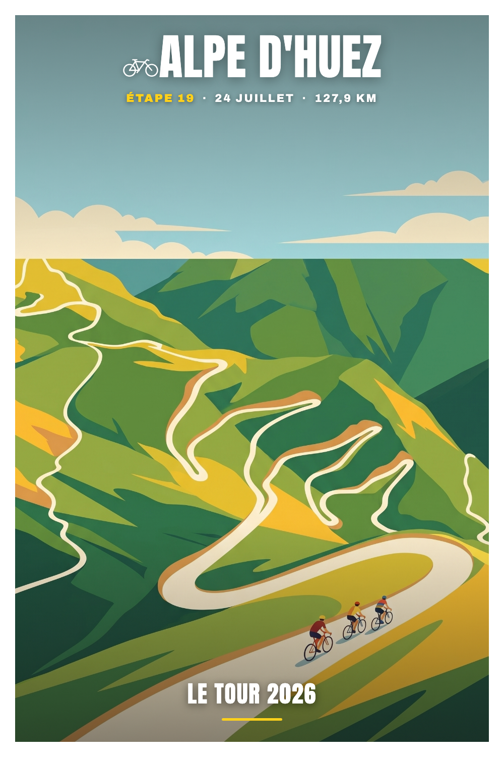 Affiche Alpe d'Huez - Le Tour 2026