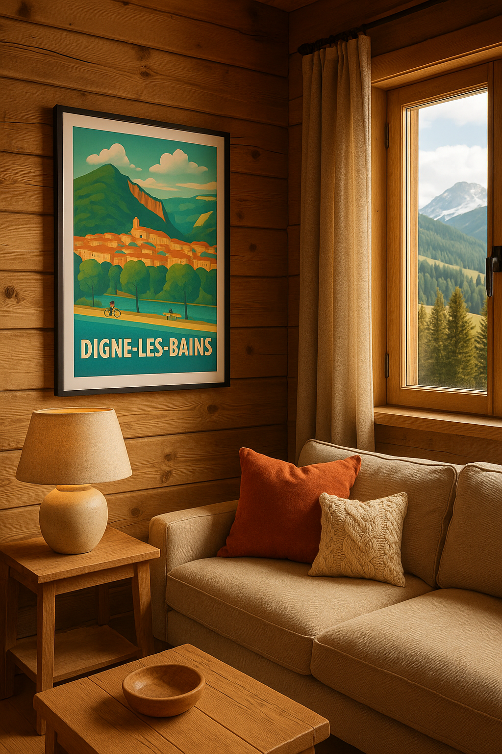 Alpes-de-Haute-Provence France Affiche de Digne-les-Bains - Charme provençal au fil de l'eau