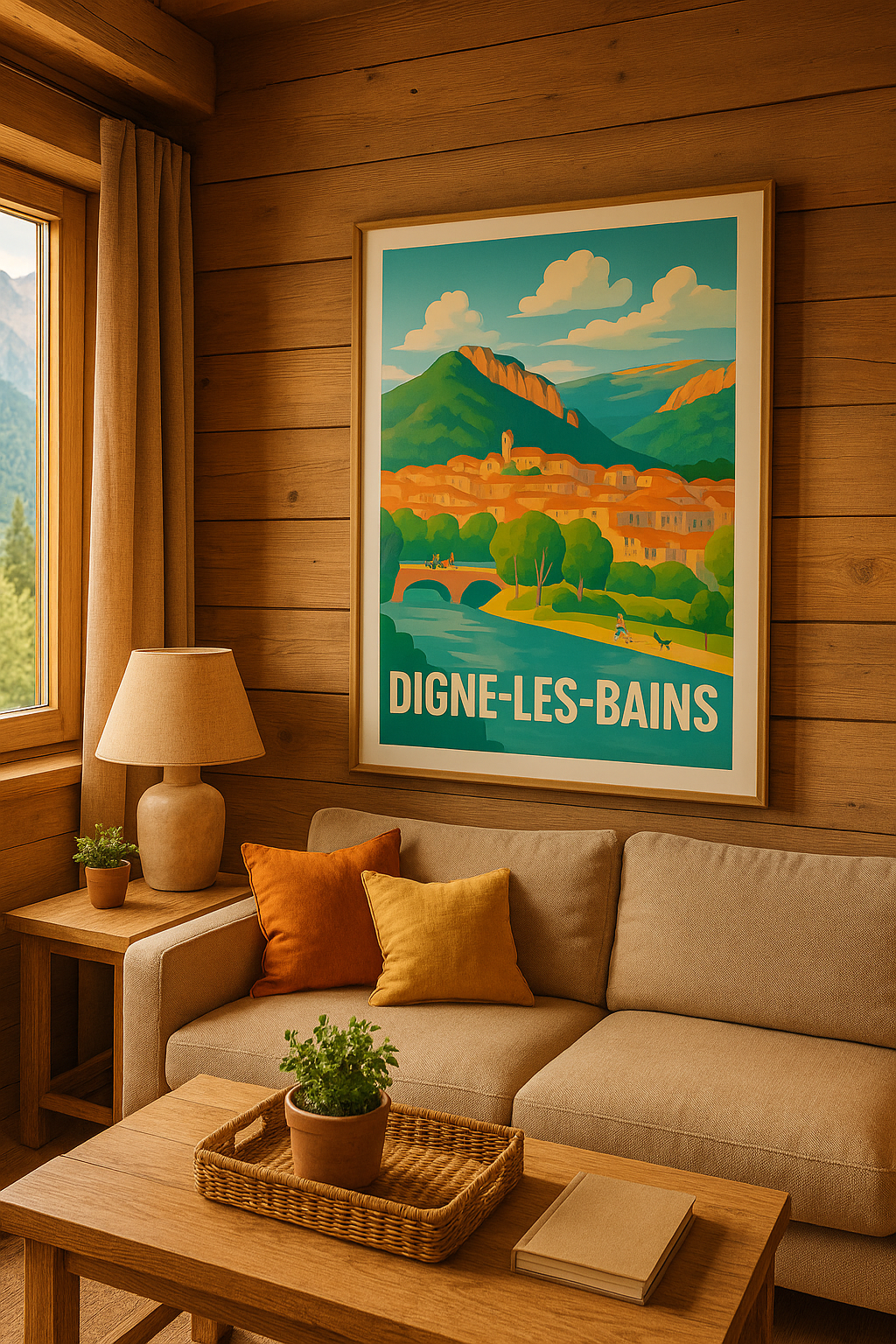 Affiche Digne-les-Bains — Charme Provençal en Plein Cœur des Alpes · poster d'art de Digne-les-Bains