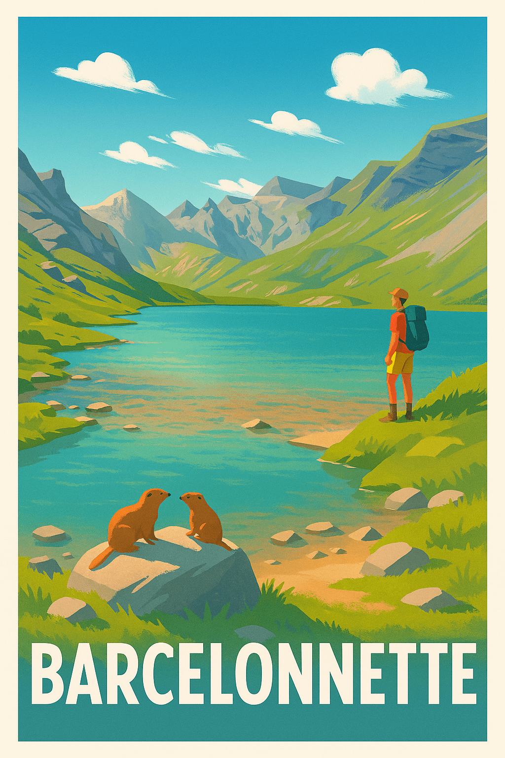 Affiche Barcelonnette — Invitation à l'évasion alpine · poster d'art de Barcelonnette
