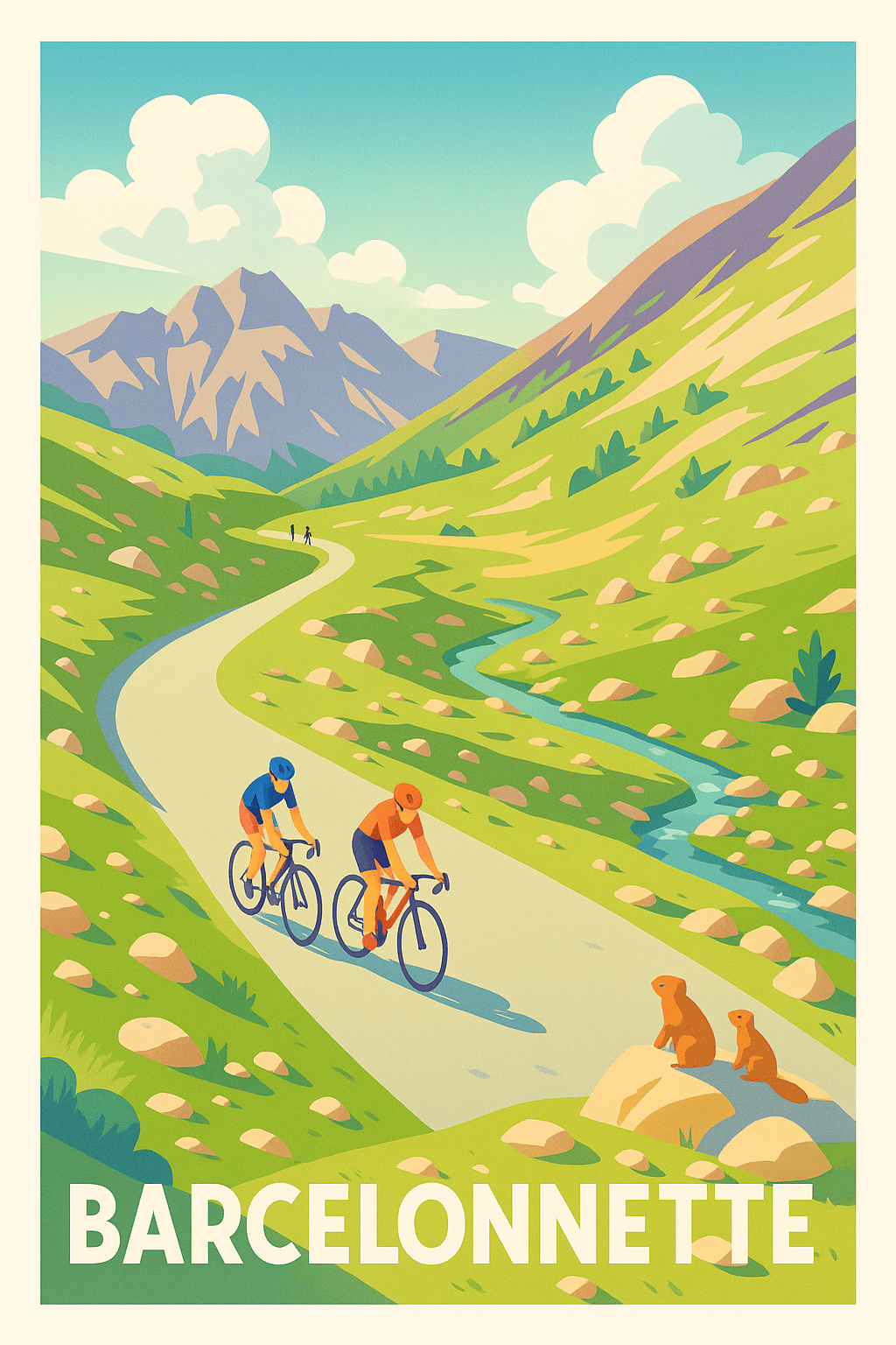 Affiche Barcelonnette — L'appel de la montagne et du grand air · poster d'art de Barcelonnette