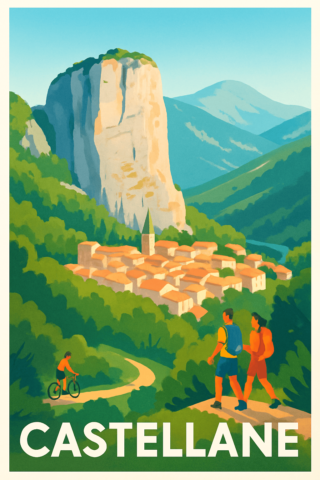 Alpes-de-Haute-Provence France Pas de Cadre / 20 × 30cm Affiche de Castellane - Escapade nature au cœur des Alpes-de-Haute-Provence