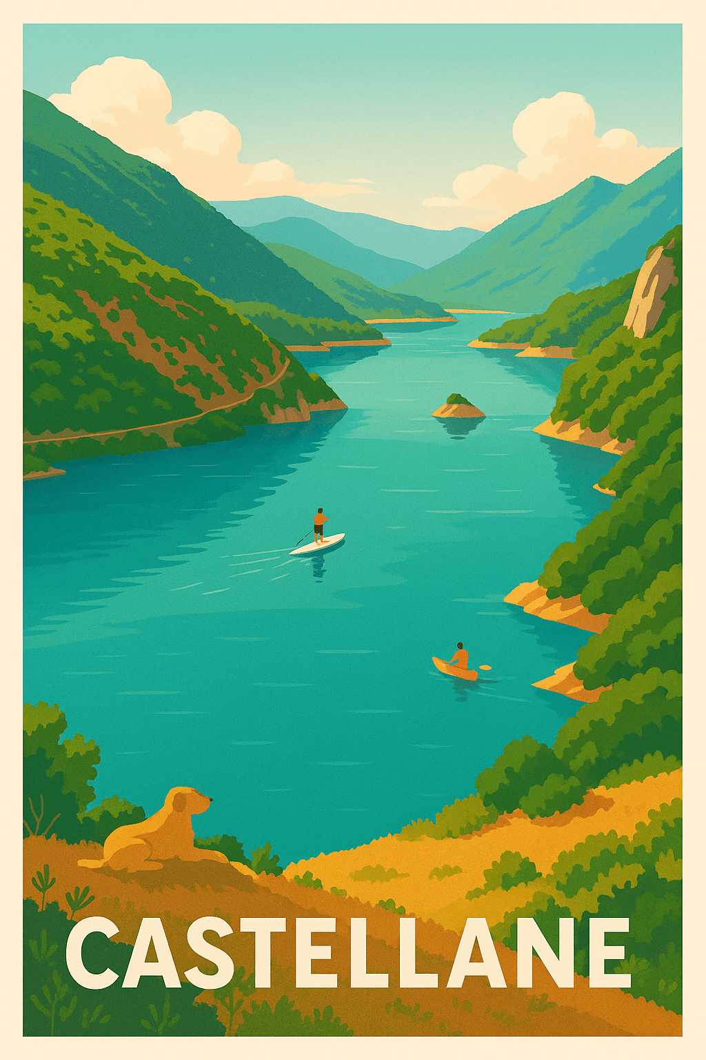 Alpes-de-Haute-Provence France Pas de Cadre / 20 × 30cm Affiche de Castellane - Évasion Nature au Cœur des Gorges