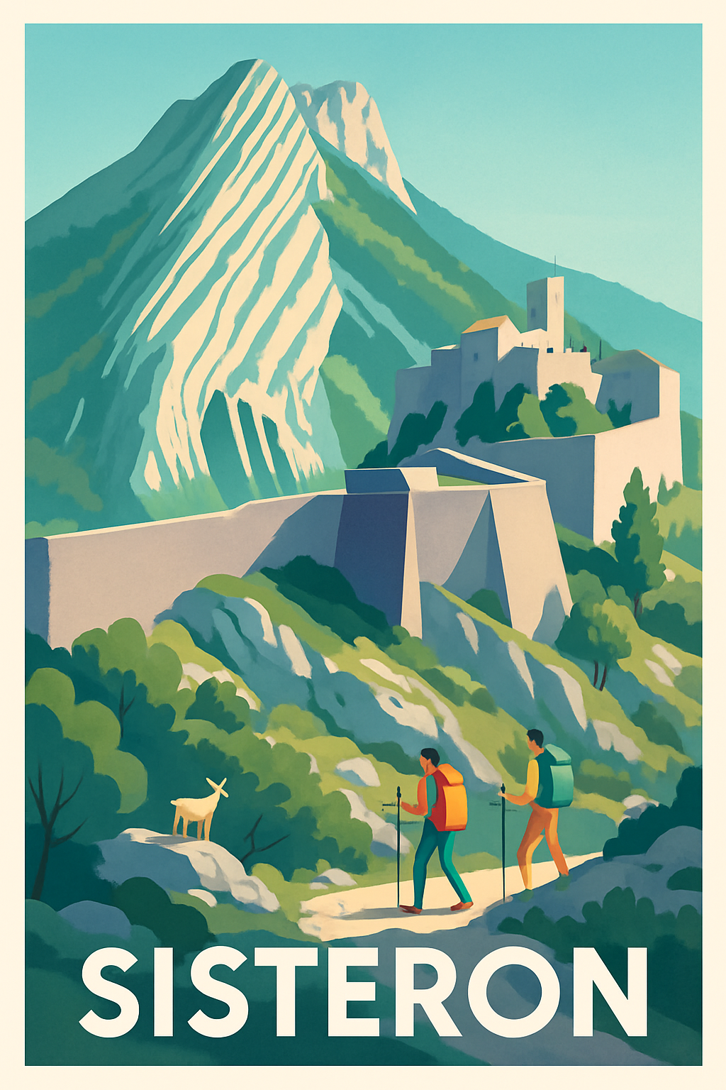 Alpes-de-Haute-Provence France Pas de Cadre / 20 × 30cm Affiche de Sisteron - Escapade nature au pied de la citadelle