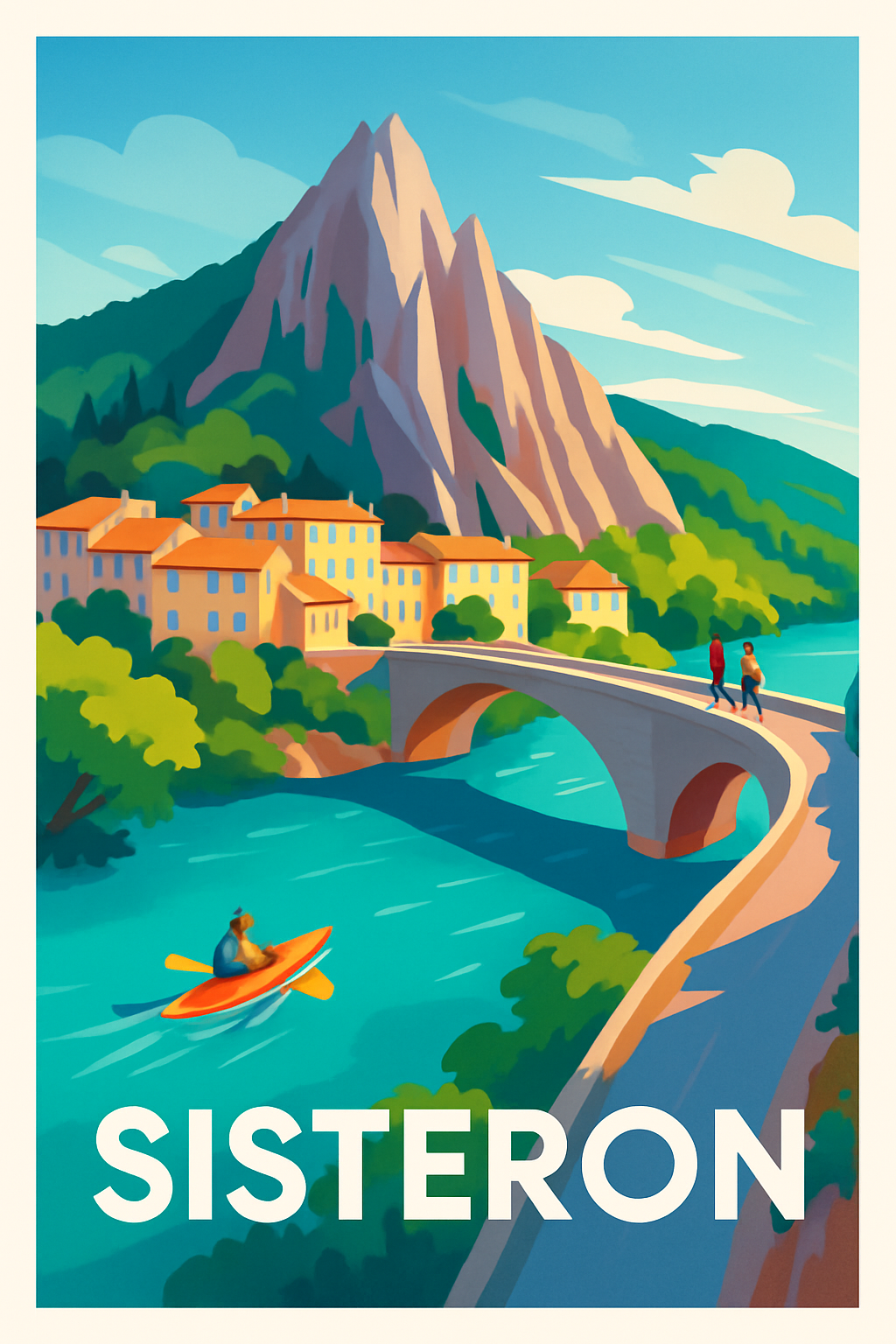 Alpes-de-Haute-Provence France Pas de Cadre / 20 × 30cm Affiche de Sisteron - Évasion au cœur de la Provence