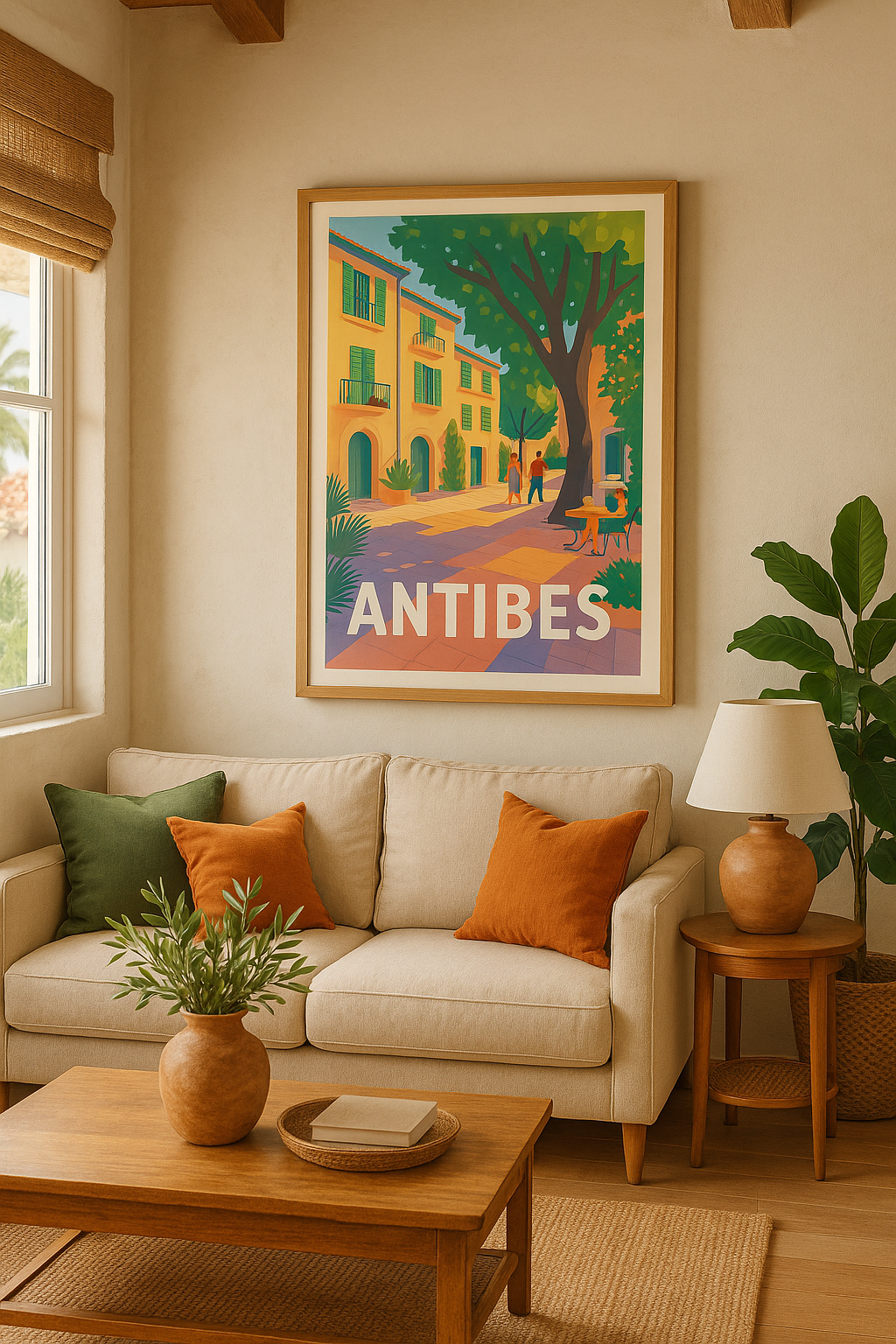 Affiche Antibes — Douce flânerie sous le soleil azuréen · poster d'art de Antibes