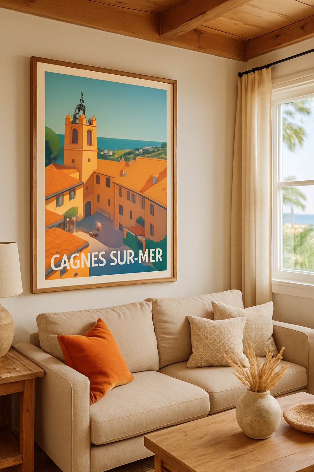 Alpes-Maritimes France Affiche de Cagnes-sur-Mer - Charme Méditerranéen et Lumière d'Azur