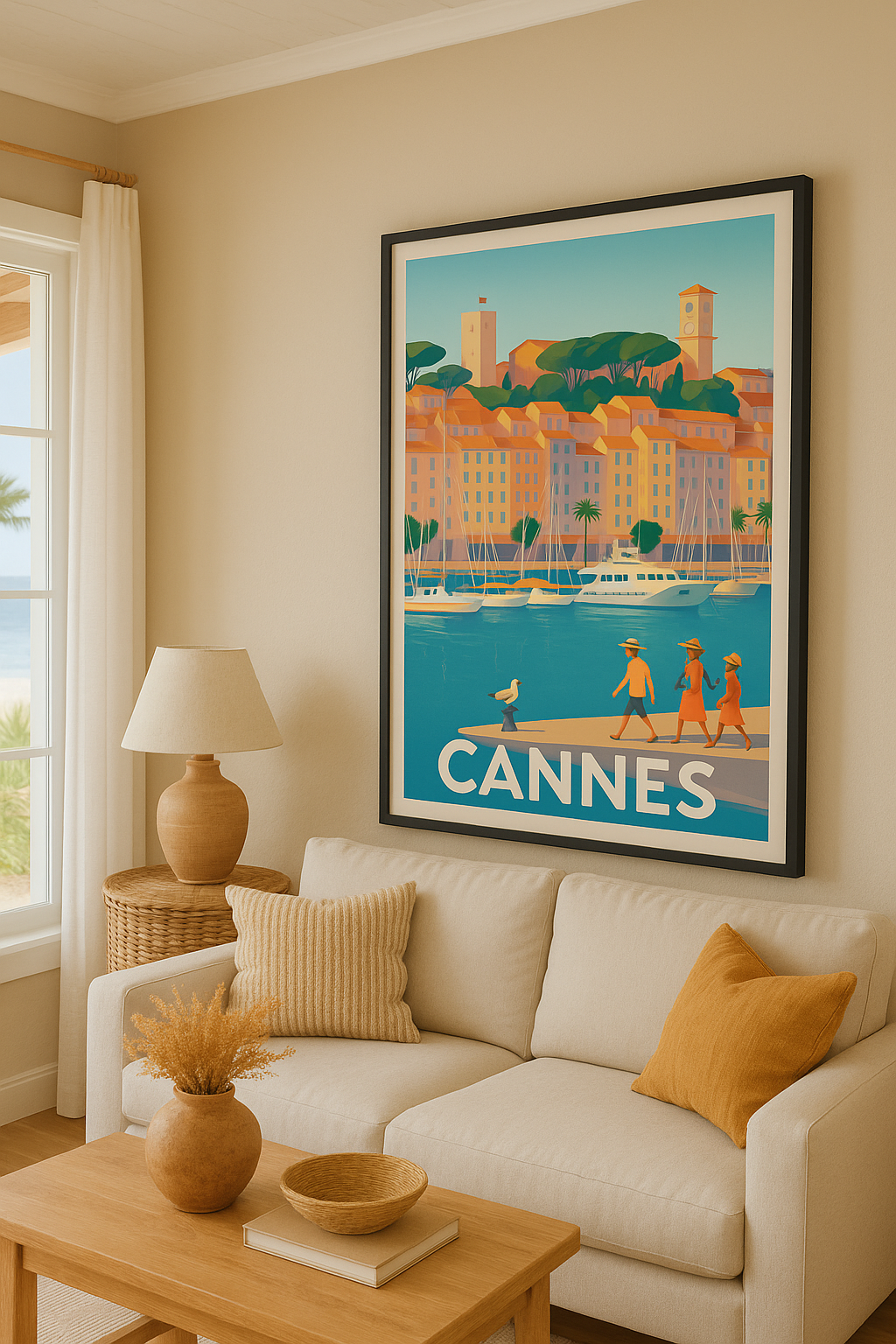 Affiche Cannes — Escapade ensoleillée sur la Croisette · poster d'art de Cannes