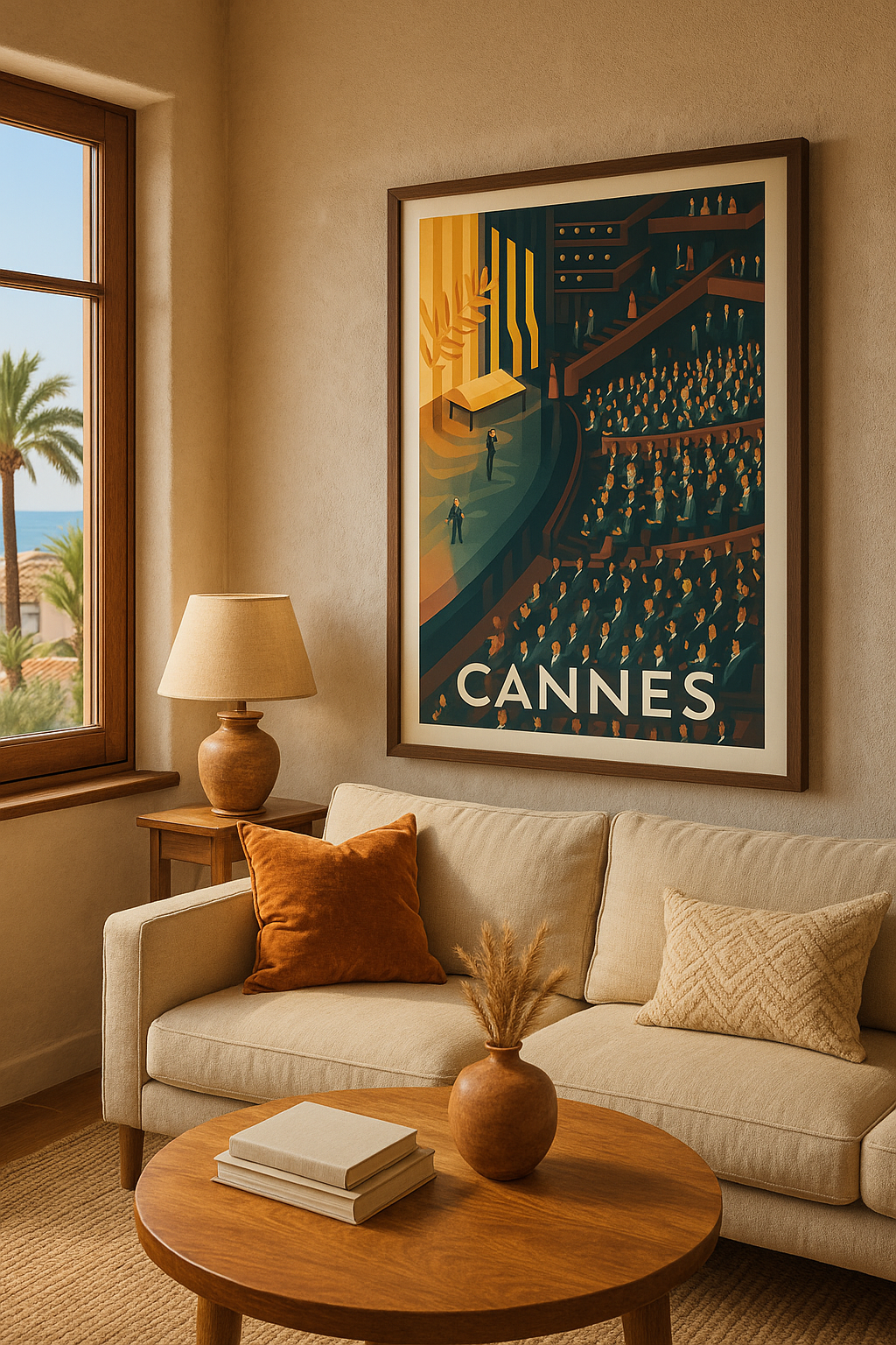 Affiche Cannes — L'élégance du Festival sur scène · poster d'art de Cannes