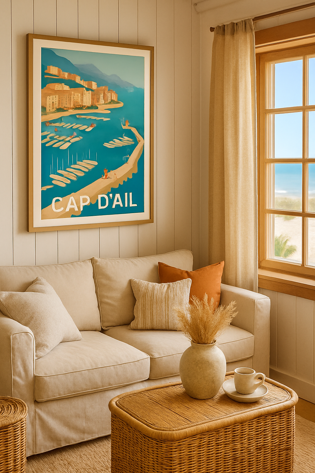 Affiche Cap-d'Ail — Évasion en bord de mer azur · poster d'art de Cap-d'Ail