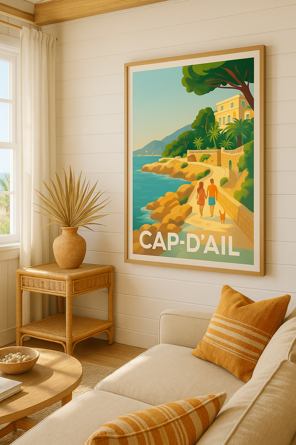 Alpes-Maritimes France Affiche de Cap-d'Ail - Promenade romantique en bord de mer