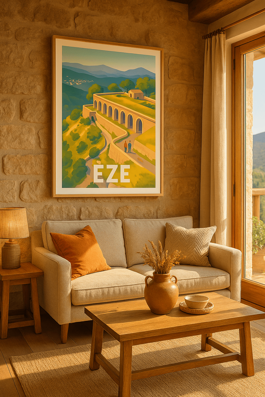 Affiche Èze — Escapade bucolique en Méditerranée · poster d'art de Èze