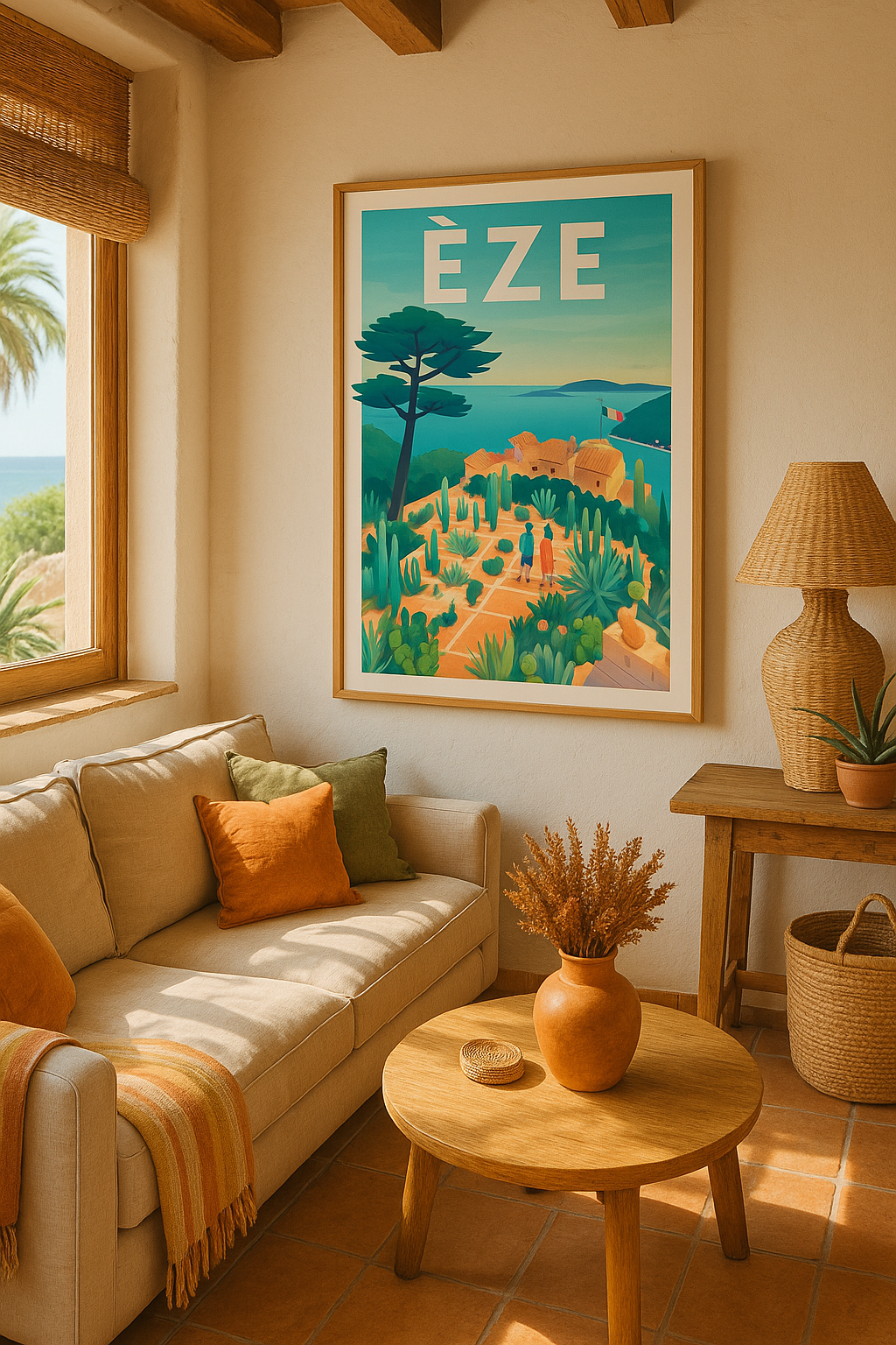 Alpes-Maritimes France Affiche de Èze - Escapade méditerranéenne en Provence